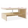 Mesa De Centro De Madera De Ingeniería Blanca 90x59x42 Cm Marrón