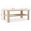 Mesa De Centro Madera De Ingeniería Roble 100x59x42 Cm Marrón