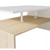 Mesa De Centro Madera De Ingeniería Blanco Y Roble 90x59x42 Cm