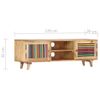 Mueble De Tv De Madera Maciza De Mango 120x30x40 Cm Marrón