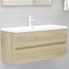 Mueble Lavabo Madera Contrachapada Roble Sonoma 100x38,5x45 Cm Marrón