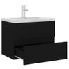 Mueble Con Lavabo Negro Brillante Aglomerado