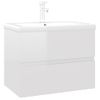 Mueble Con Lavabo Blanco Brillante Aglomerado