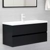 Armario Para Lavabo Madera Contrachapada Negro100x38,5x45 Cm