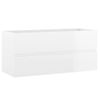 Armario Para Lavabo Aglomerado Blanco Brillante 100x38,5x45 Cm