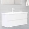 Armario Para Lavabo Aglomerado Blanco Brillante 100x38,5x45 Cm