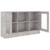 Vitrina De Madera De Ingeniería Gris 120x30,5x70 Cm