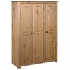 Armario De 3 Puertas Madera Pino Panamá Range 118x50x171,5 Cm Marrón