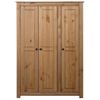 Armario De 3 Puertas Madera Pino Panamá Range 118x50x171,5 Cm Marrón