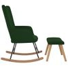 Silla Mecedora Con Reposapiés Terciopelo Verde Oscuro