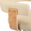 Silla De Oficina Giratoria Madera Curvada Cuero Sintético Crema