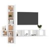 Juego De Mueble Para Tv De 5 Piezas Aglomerado Blanco