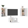 Juego De Mueble Para Tv De 3 Piezas Aglomerado Blanco