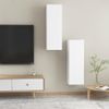 Muebles Para Tv 2 Uds Madera Contrachapada Blanco 30,5x30x90 Cm