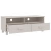 Mueble De Tv Hamar Madera Maciza De Pino Blanco 106x40x40 Cm