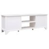 Mueble Para Tv Madera Maciza De Paulownia Blanco 108x30x40 Cm