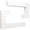 Set De Muebles Para Tv 8 Piezas Madera Contrachapada Blanco