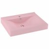 Lavabo De Lujo Con Grifo Cerámica 60x46 Cm Rosa Mate