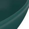 Lavabo De Lujo Ovalado Cerámica Verde Oscuro Mate 40x33 Cm