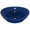 Lavabo Lujoso Con Rebosadero Cerámica Azul Oscuro 58,5x39cm