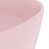 Lavabo De Lujo Redondo Cerámica Rosa Mate 40x15 Cm