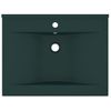 Lavabo De Lujo Con Grifo Cerámica Verde Oscuro 60x46 Cm