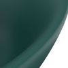 Lavabo Lujo Con Rebosadero Cerámica Verde Oscuro 58,5x39 Cm
