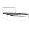 Estructura De Cama De Metal Gris 140x200 Cm