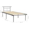 Estructura De Cama De Metal Gris 90x200 Cm