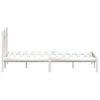 Estructura De Cama Doble De Madera Maciza Blanca 120x190cm