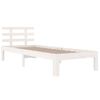 Estructura De Cama Individual Madera Maciza Blanca 90x190 Cm