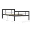 Estructura De Cama De Metal Gris Y Blanco 90x200 Cm