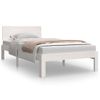 Estructura De Cama Individual Madera Maciza Blanco 90x190 Cm