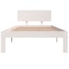 Estructura De Cama Individual Madera Maciza Blanco 90x190 Cm