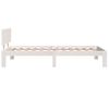 Estructura De Cama Individual Madera Maciza Blanco 90x190 Cm