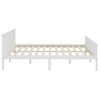 Estructura De Cama Madera Maciza De Pino 200x200 Cm Blanco