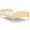 Estructura De Cama De Madera Maciza De Pino 120x200 Cm Marrón