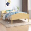 Estructura De Cama De Madera Maciza De Pino 120x200 Cm Marrón