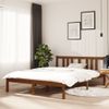 Estructura De Cama Doble Madera Maciza Marrón Miel 135x190 Cm