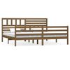 Estructura De Cama Madera Maciza Marrón Miel 200x200 Cm