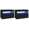 Muebles De Tv Con Luces Led 2 Uds Negro 60x35x40 Cm