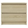 Mesita De Noche Madera Contrachapada Roble Sonoma 50x39x43,5 Cm Marrón