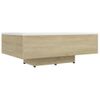 Mesa De Centro Madera Contrachapada Blanco Y Roble 85x55x31 Cm