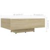 Mesa De Centro Madera Contrachapada Blanco Y Roble 85x55x31 Cm