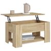 Mesa De Centro Madera Contrachapada Roble Sonoma 79x49x41 Cm Marrón