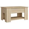 Mesa De Centro Madera Contrachapada Roble Sonoma 79x49x41 Cm Marrón