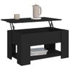 Mesa De Centro Madera Contrachapada Negra 79x49x41 Cm