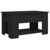 Mesa De Centro Madera Contrachapada Negra 79x49x41 Cm