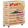 Carrito Para Verduras Madera Maciza De Pino 77x30x80 Cm Marrón