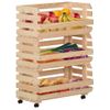 Carrito Para Verduras Madera Maciza De Pino 57x30x80 Cm Marrón